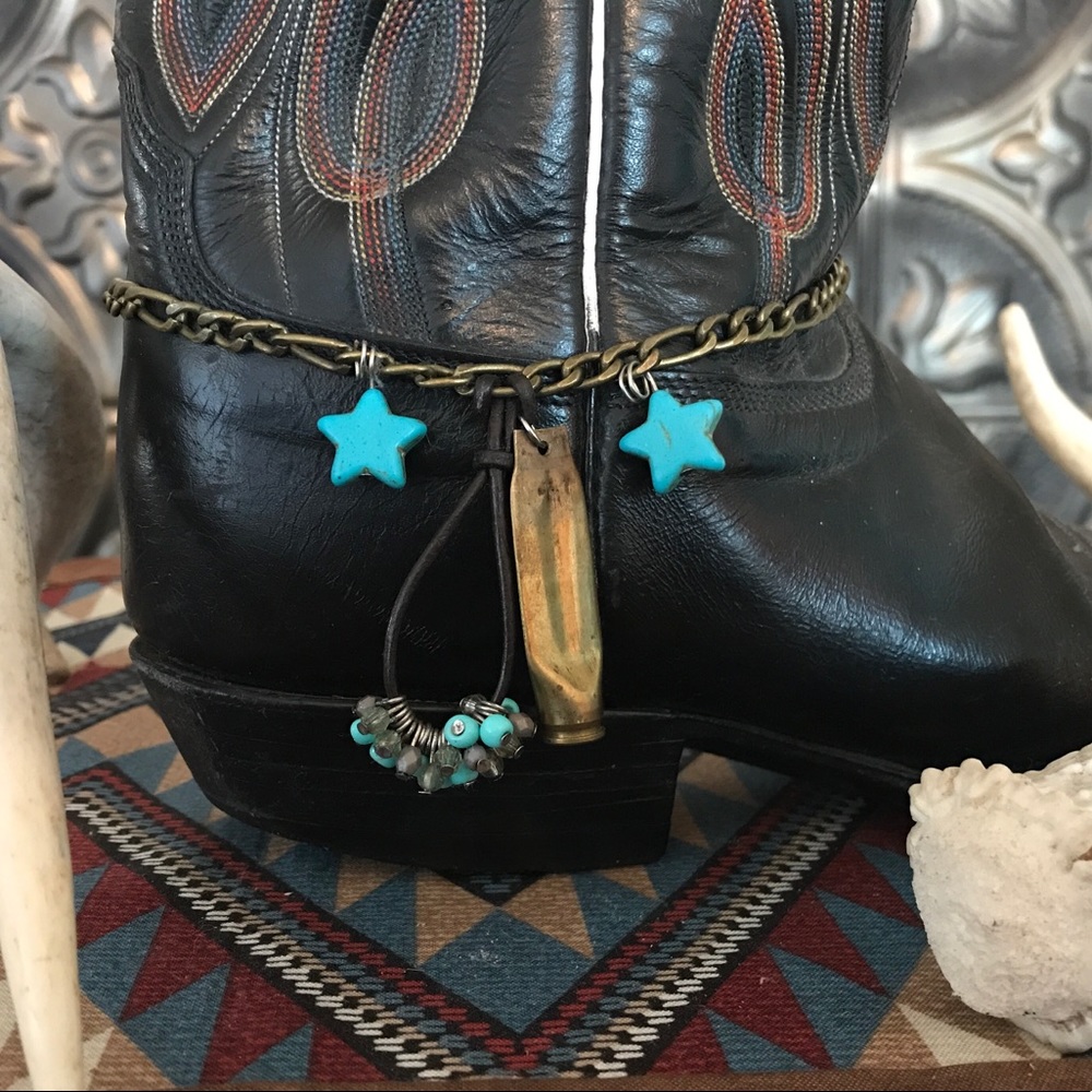 Bullet Casing Turquoise Boot Bling / Bracelet